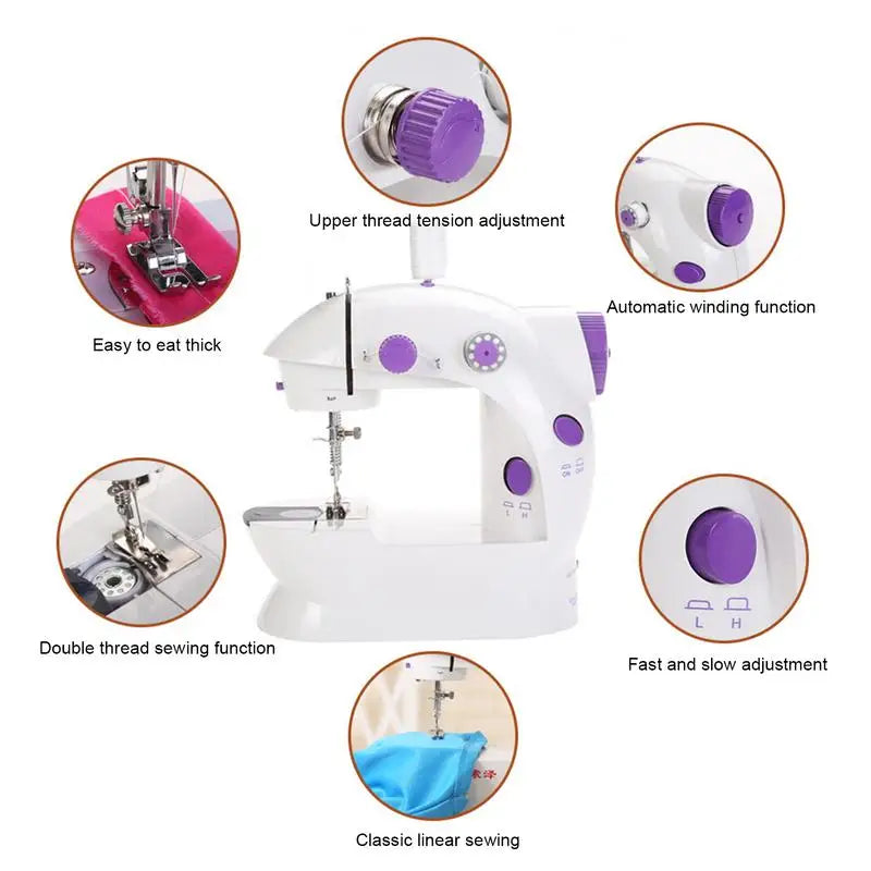 Mini Handheld Sewing Machine with Light and Foot Pedal by HitMyNeed