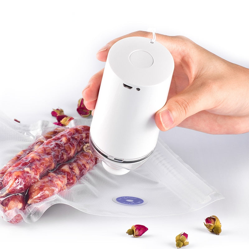 Mini Handheld Vacuum Sealer with Bags, USB Rechargeable by HitMyNeed
