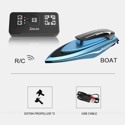 Mini High-Speed RC Racing Boat with LED Lights blue-1 by HitMyNeed