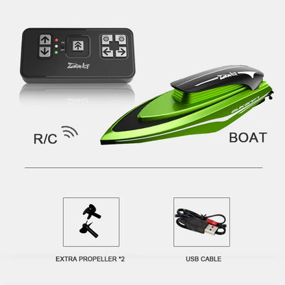Mini High-Speed RC Racing Boat with LED Lights green-1 by HitMyNeed