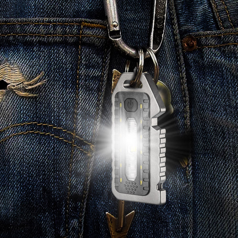 Mini Keychain Flashlight with Whistle, USB Rechargeable by HitMyNeed