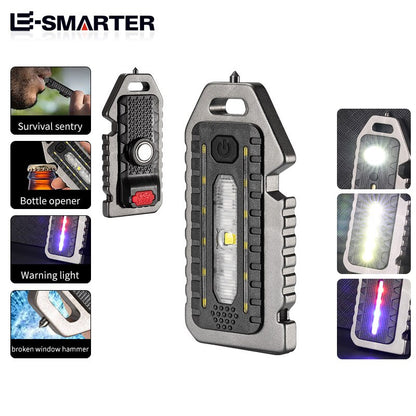 Mini Keychain Flashlight with Whistle, USB Rechargeable by HitMyNeed