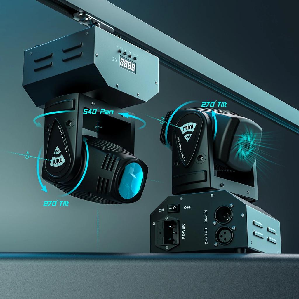 Mini LED Moving Head DMX512 RGBW 4-in-1 Stage Light by HitMyNeed