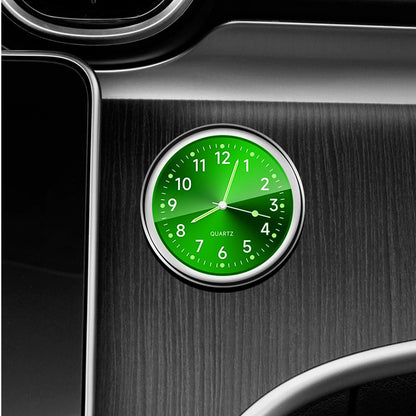 Mini Luminous Car Clock Stick-On Quartz 5 Colors 40mm-green by HitMyNeed