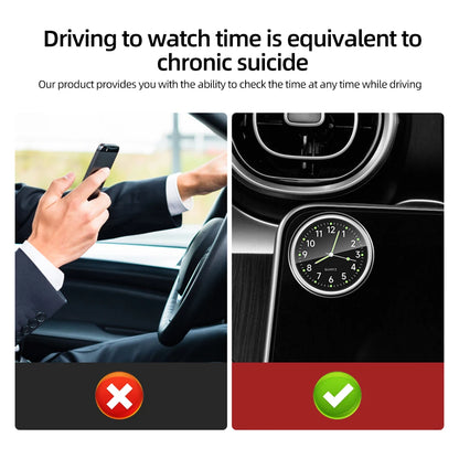 Mini Luminous Car Clock Stick-On Quartz 5 Colors by HitMyNeed