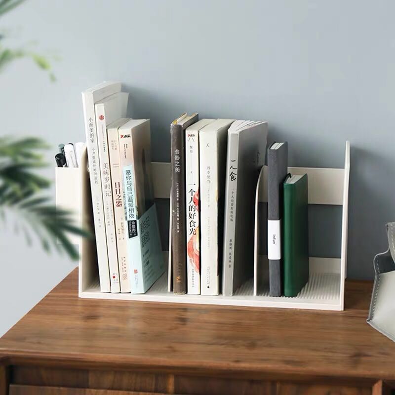 Mini Plastic Desk Bookcase with Pen Holder by HitMyNeed
