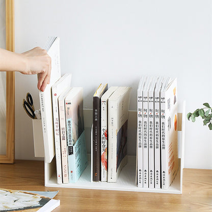 Mini Plastic Desk Bookcase with Pen Holder by HitMyNeed