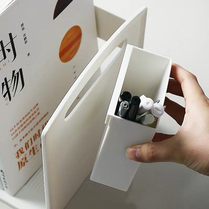 Mini Plastic Desk Bookcase with Pen Holder by HitMyNeed