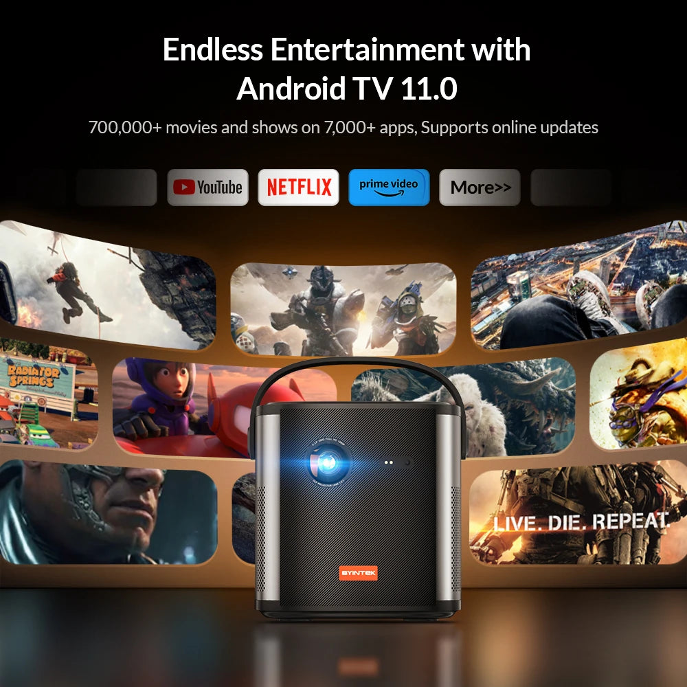 Mini Portable 1080P DLP Projector with Android 11 by HitMyNeed