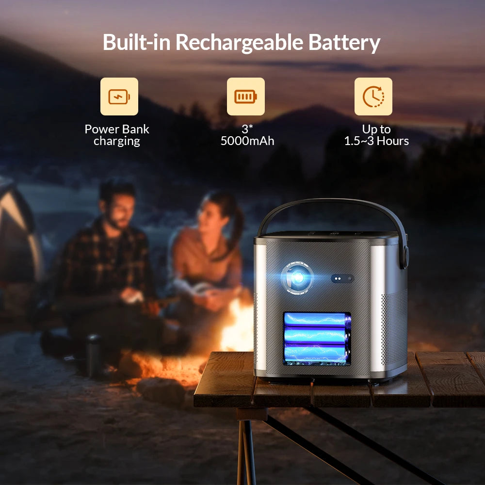 Mini Portable 1080P DLP Projector with Android 11 by HitMyNeed