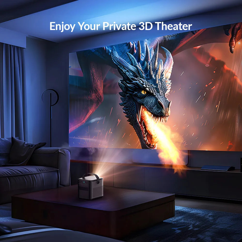 Mini Portable 1080P DLP Projector with Android 11 by HitMyNeed