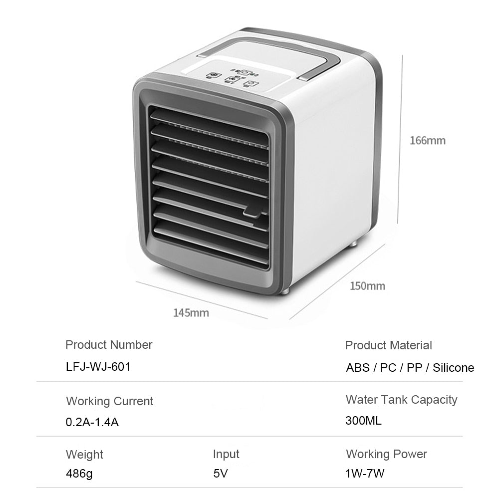 Mini Portable AC Cooler USB Fan & Humidifier by HitMyNeed