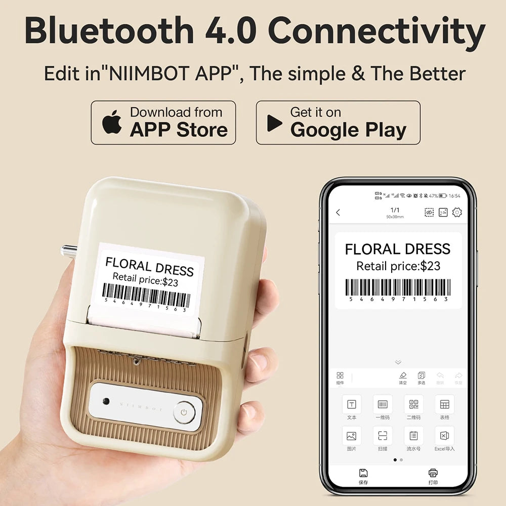 Mini Portable Bluetooth Thermal Label Printer by HitMyNeed