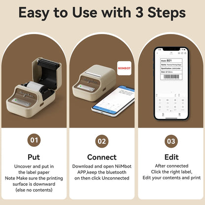 Mini Portable Bluetooth Thermal Label Printer by HitMyNeed