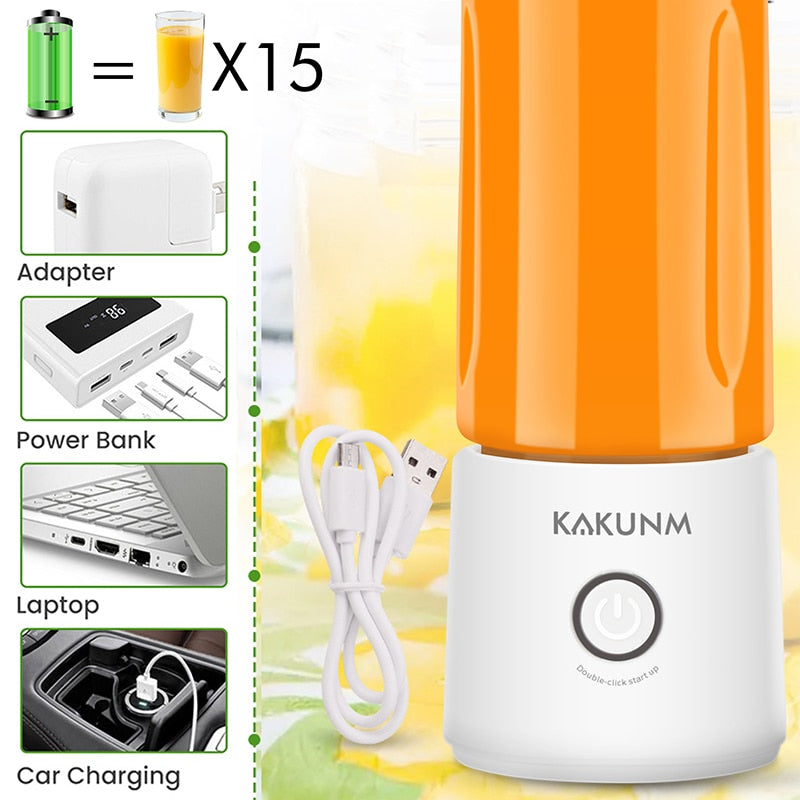 Mini Portable Rechargeable Juicer Blender 400ml by HitMyNeed