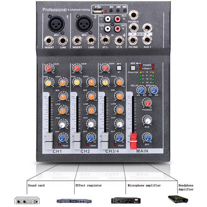 Mini Portable Sound Mixer with 3-Band EQ & USB Input by HitMyNeed