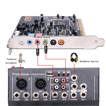 Mini Portable Sound Mixer with 3-Band EQ & USB Input by HitMyNeed