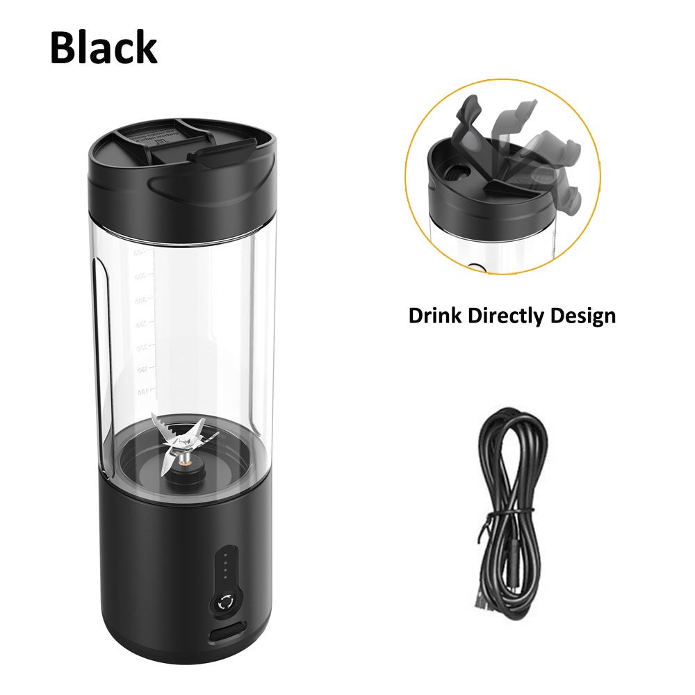 Mini Portable USB Blender with 530ml Bottle black by HitMyNeed