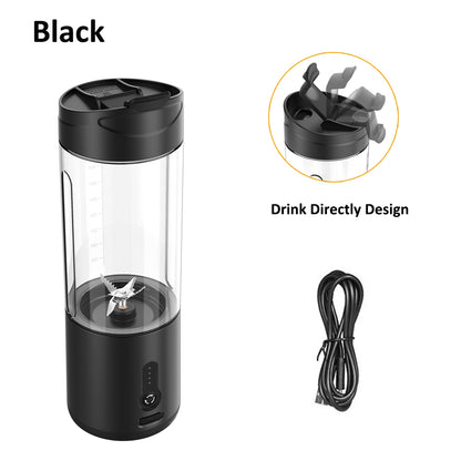 Mini Portable USB Blender with 530ml Bottle black by HitMyNeed