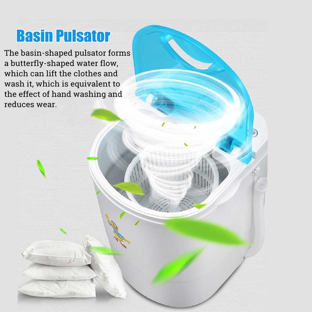 Mini Portable Washing Machine with Spin Dryer 4.5kg by HitMyNeed