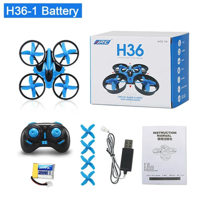 Mini RC Drone 2.4G Headless Mode Quadcopter for Kids h36-blue-1battery by HitMyNeed