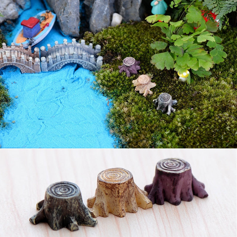 Mini Resin Tree Stump for Fairy Garden Decor by HitMyNeed
