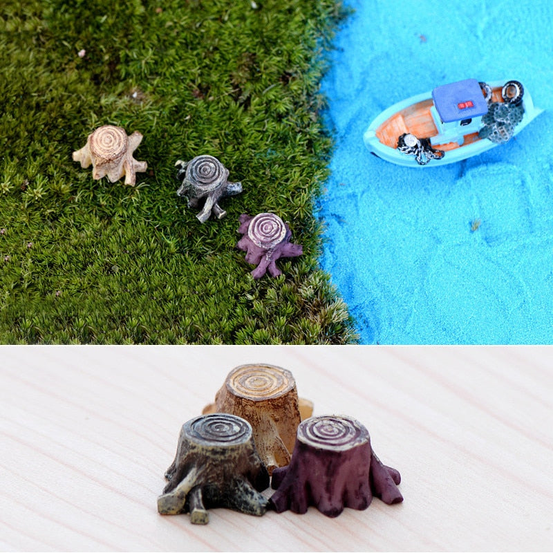 Mini Resin Tree Stump for Fairy Garden Decor by HitMyNeed