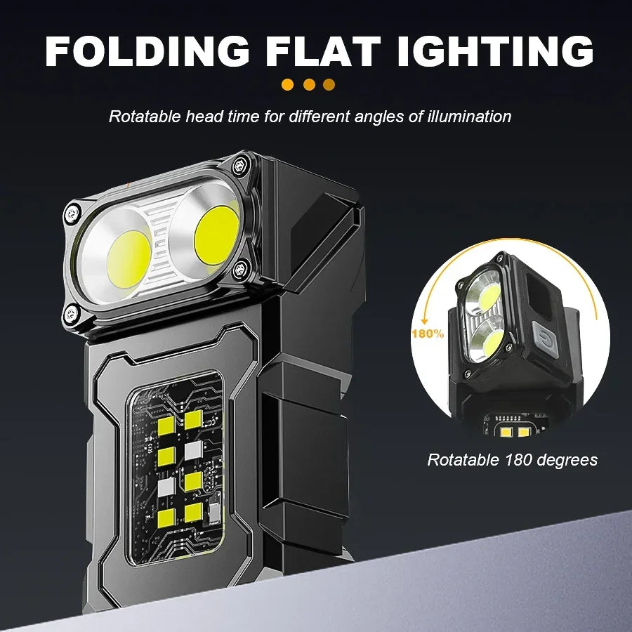 Mini Rotating Magnetic COB LED USB-Rechargeable Torch by HitMyNeed