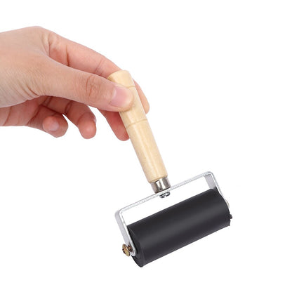 Mini Rubber Ink Roller with Wooden Handle 12cm by HitMyNeed