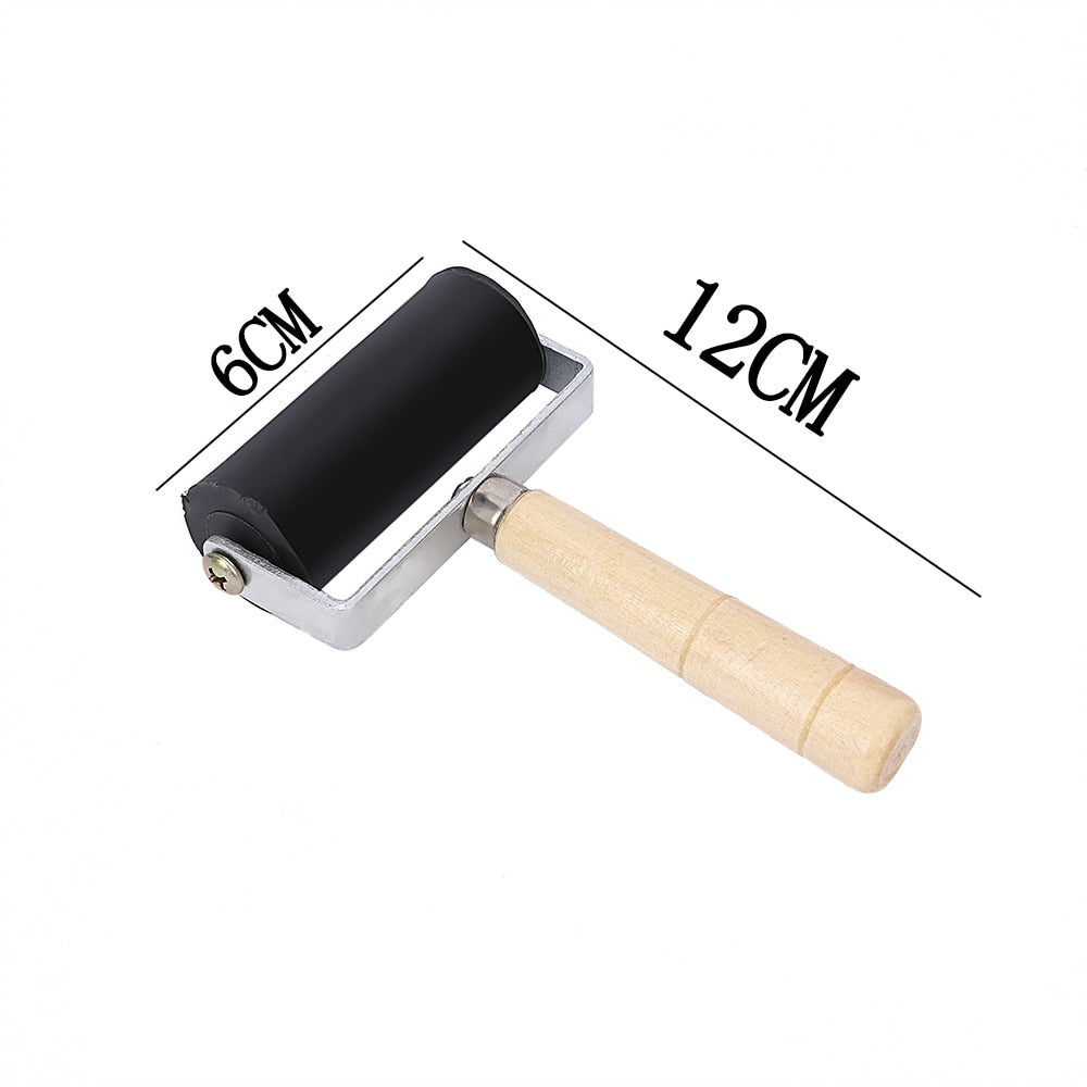 Mini Rubber Ink Roller with Wooden Handle 12cm by HitMyNeed