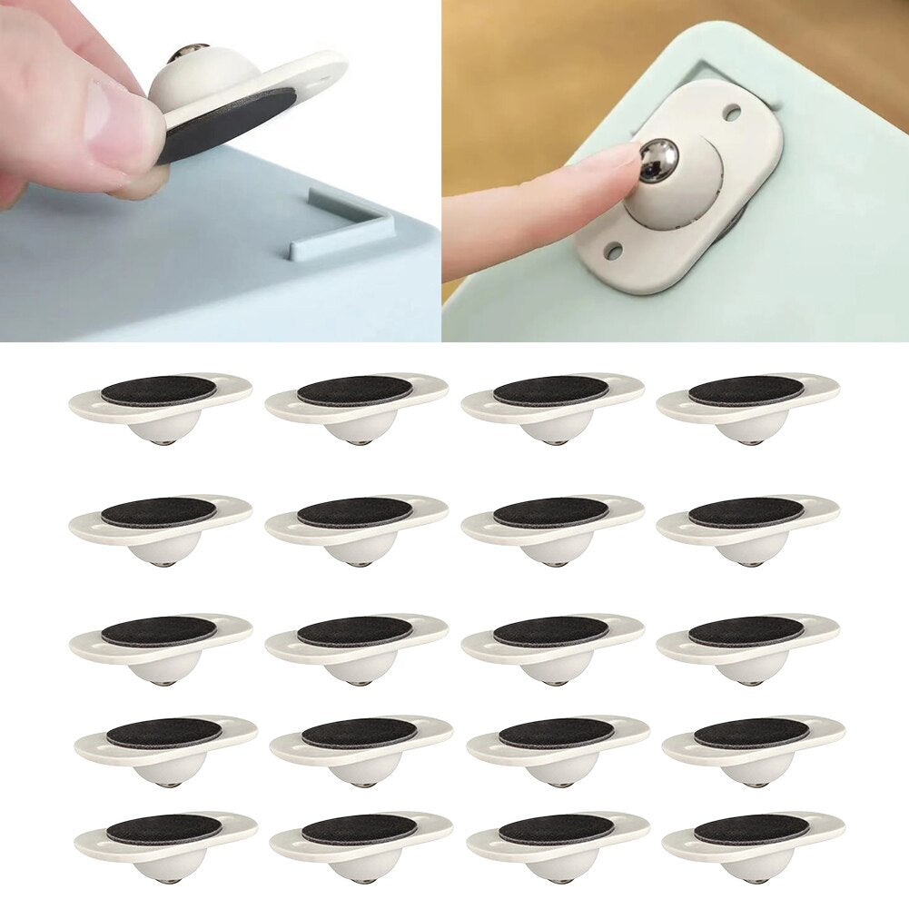 Mini Self Adhesive Rotating Cabinet Wheels (20 pcs) by HitMyNeed