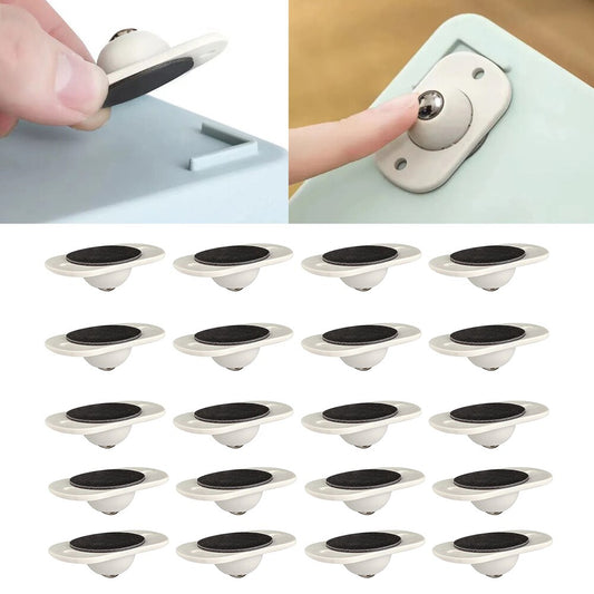 Mini Self Adhesive Rotating Cabinet Wheels (20 pcs) by HitMyNeed