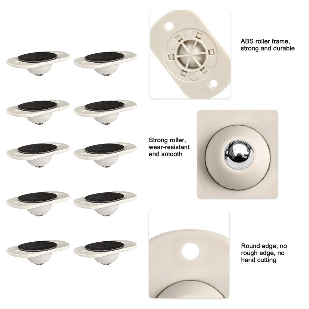 Mini Self Adhesive Rotating Cabinet Wheels (20 pcs) by HitMyNeed