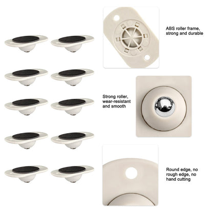 Mini Self Adhesive Rotating Cabinet Wheels (20 pcs) by HitMyNeed