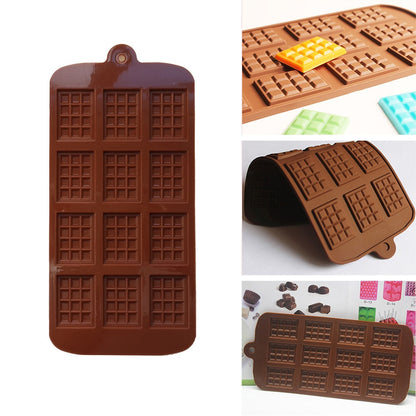 Mini Silicone Chocolate Bar Mold Tray, 12 Cavity by HitMyNeed