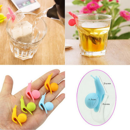 Mini Snail Mug Tea Bag Holders, Silicone (5 Pack) by HitMyNeed