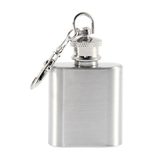 Mini Stainless Steel Flask with Keychain, 1oz by HitMyNeed