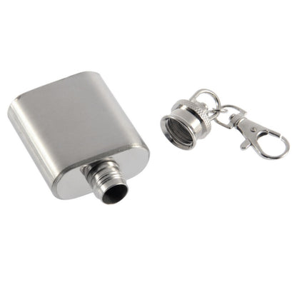 Mini Stainless Steel Flask with Keychain, 1oz by HitMyNeed