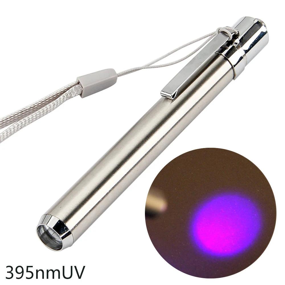Mini Stainless Steel UV LED Flashlight Torch 395nm-uv by HitMyNeed