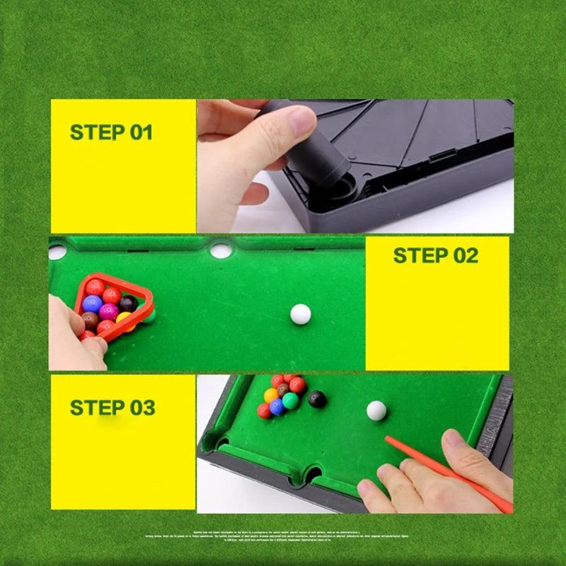 Mini Tabletop Pool Table with Cues & Balls 30cm by HitMyNeed