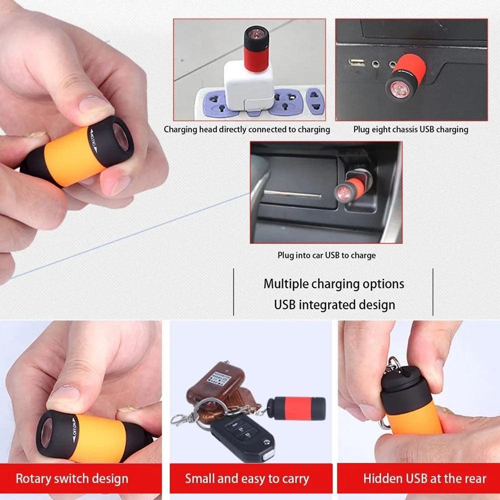 Mini USB Rechargeable Keychain Flashlight by HitMyNeed