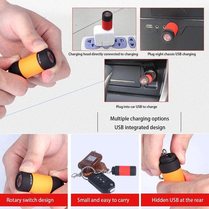 Mini USB Rechargeable Keychain Flashlight by HitMyNeed