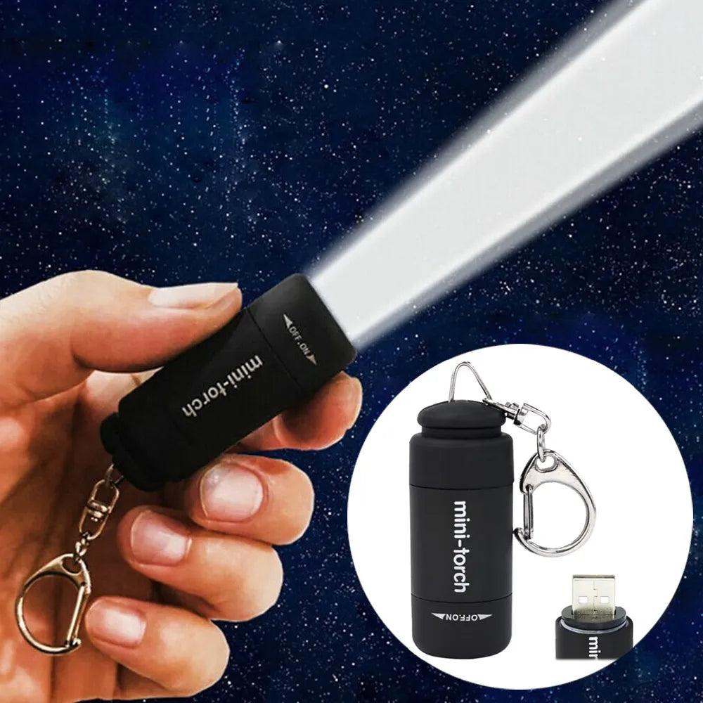Mini USB Rechargeable Keychain Flashlight by HitMyNeed