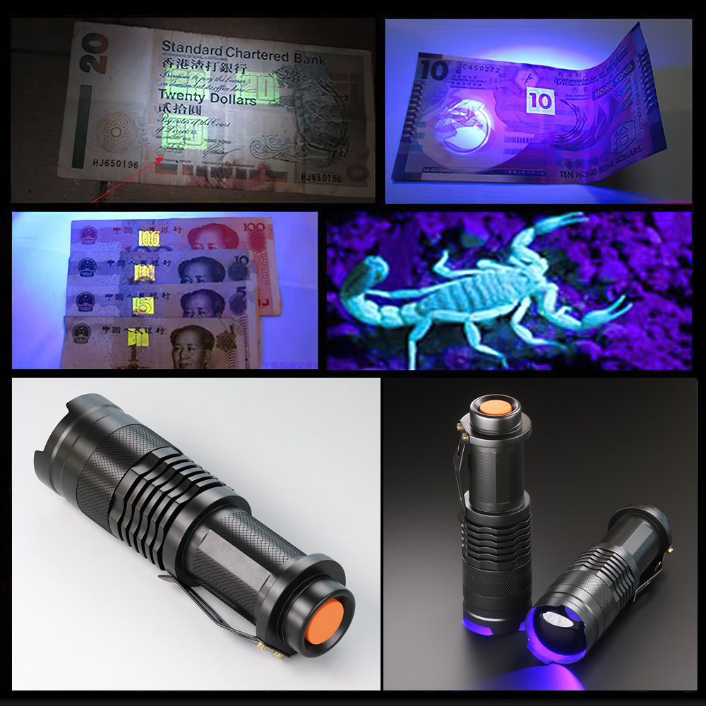 Mini UV LED Flashlight 395nm Blacklight Torch by HitMyNeed