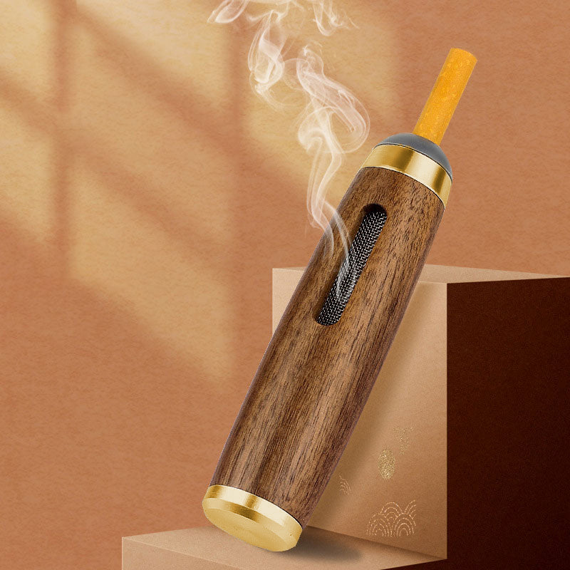 Mini Walnut Car Ashtray with Lid and Holder by HitMyNeed