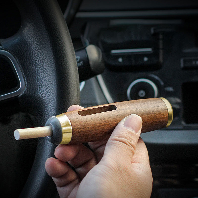 Mini Walnut Car Ashtray with Lid and Holder by HitMyNeed