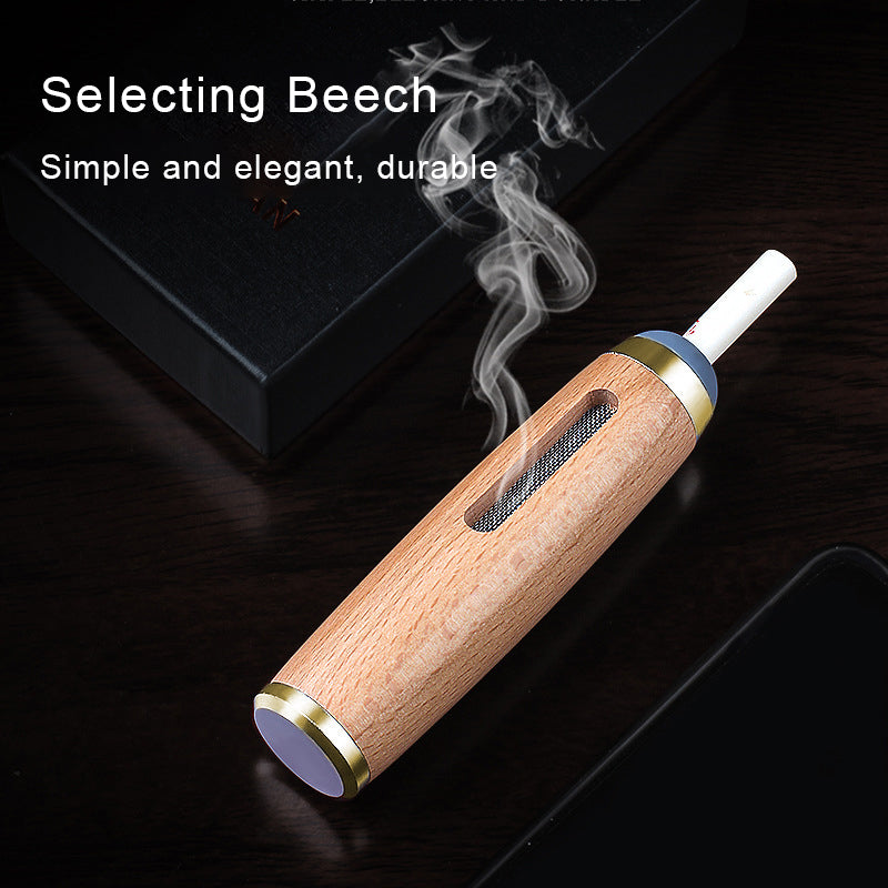 Mini Walnut Car Ashtray with Lid and Holder by HitMyNeed