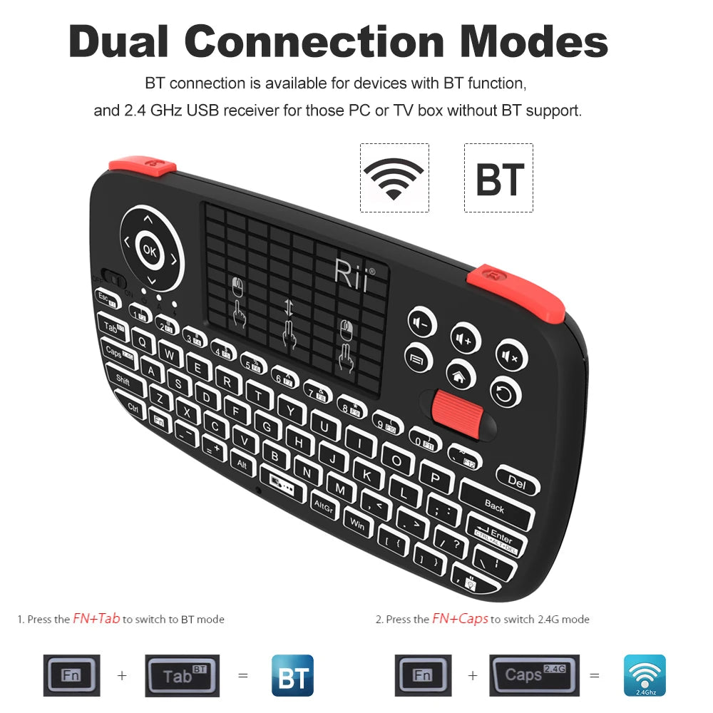 Mini Wireless Backlit Keyboard with Touchpad & 2.4G by HitMyNeed