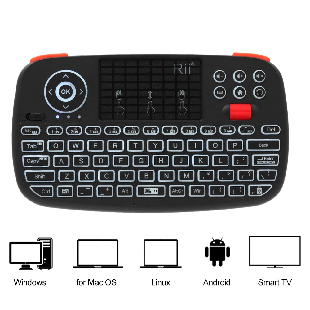 Mini Wireless Backlit Keyboard with Touchpad & 2.4G by HitMyNeed