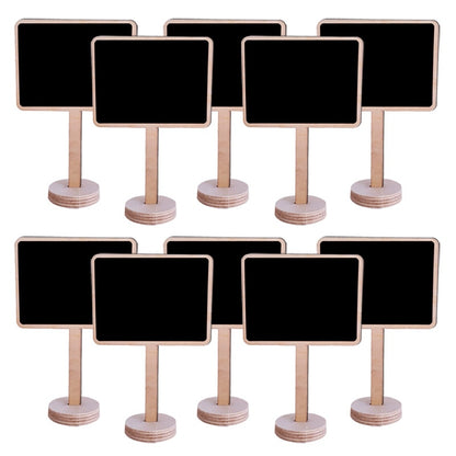 Mini Wood Chalkboard Signs with Stands (10 Pack) by HitMyNeed